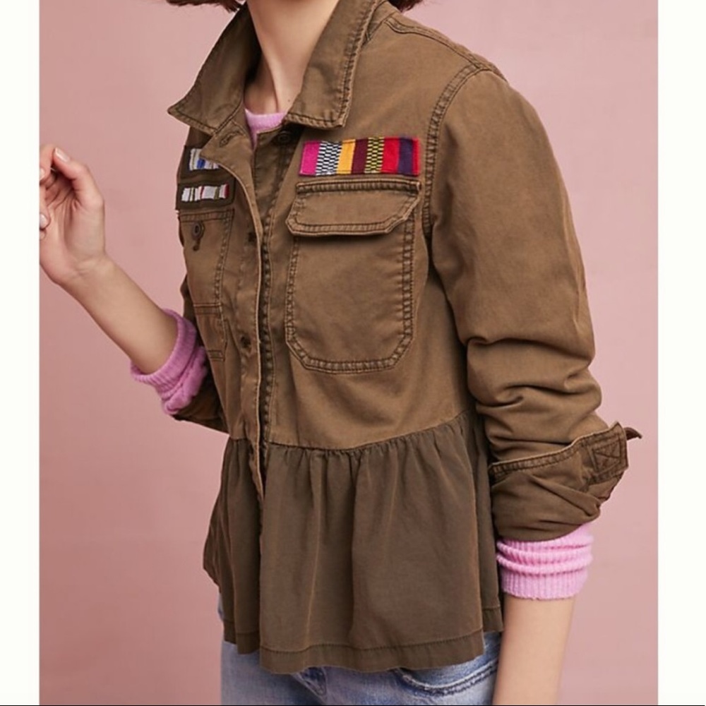 Anthro peplum military jacket XS